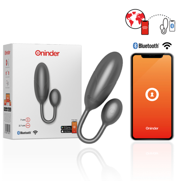 ONINDER – DENVER HUEVO VIBRADOR NEGRO 7 X 2.7 CM – APP GRATUITA