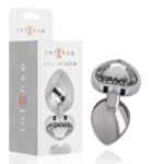 INTENSE – PLUG ANAL METAL ALUMINIO CORAZÓN BLANCO TALLA M