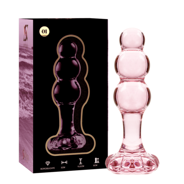 NEBULA SERIES BY IBIZA – MODELO 1 PLUG CRISTAL ROSA 10.5 CM -O- 3 CM