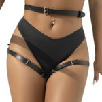 SUBBLIME – ARNÉS CINTURA Y PIERNAS CUERO NEGRO TALLA ÚNICA