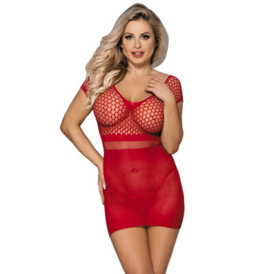 SUBBLIME – 951924 VESTIDO DE REJILLA CROCHÉ CORTO ROJO TALLA ÚNICA