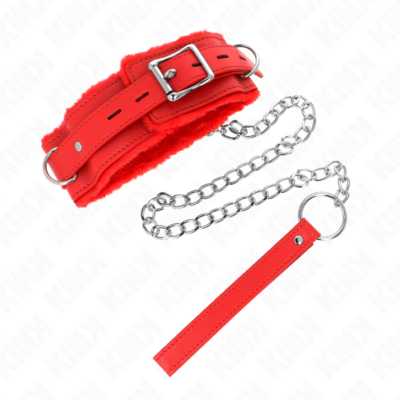 KINK – COLLAR CON CORREA 65 CM CON RESTRICCIONES ROJO AJUSTABLE 36-42 CM X 5.5 CM
