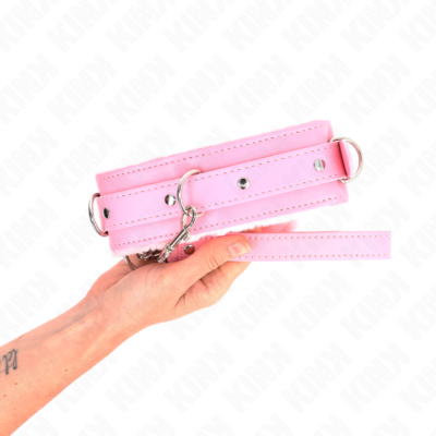 KINK – COLLAR CON CORREA 65 CM CON RESTRICCIONES ROSA AJUSTABLE 36-42 CM X 5.5 CM