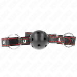 KINK – MORDAZA DE BOLA 4.5 CM NEGRA DURA HUECA MODELO 2 65 x 2.5 CM