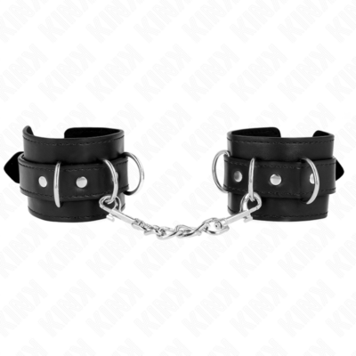 KINK – MUÑEQUERAS CON 3 ANILLAS EN D AJUSTABLE NEGRO 17.5-25 CM X 6 CM
