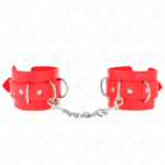 KINK – MUÑEQUERAS CON 3 ANILLAS EN D AJUSTABLE ROJO 17.5-25 CM X 6 CM