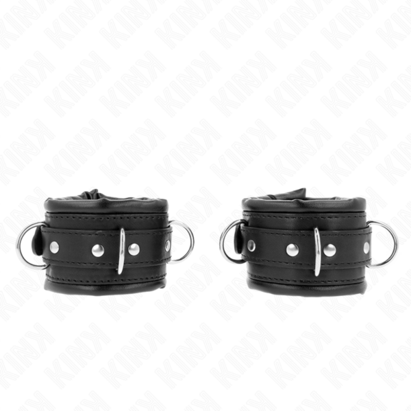 KINK – MUÑEQUERAS ESTILO HEAVY FORRO NEGRO AJUSTABLE 20-30 CM X 6 CM
