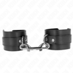 KINK – MUÑEQUERAS SIMPLES CON FILA DE REMACHES Y HEBILLA GRANDE NEGRO AJUSTABLE 17-28 CM X 5 CM