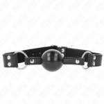 KINK – MORDAZA DE BOLA 4 CM SUAVE Y SÓLIDA CON CORREA DE POLIPIEL 62 x 2.5 CM AJUSTABLE 42-58 CM