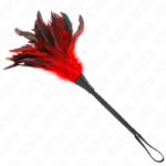 KINK – PLUMAS DE POLLO PARA COSQUILLAS CON FORMA CUERNO DE CRIADA ROJO 36 CM