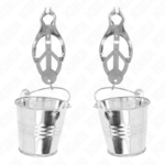 KINK – PINZAS PARA PEZONES ESTILO JAPONÉS CON CUBOS PLATEADO