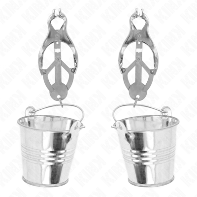 KINK – PINZAS PARA PEZONES ESTILO JAPONÉS CON CUBOS PLATEADO
