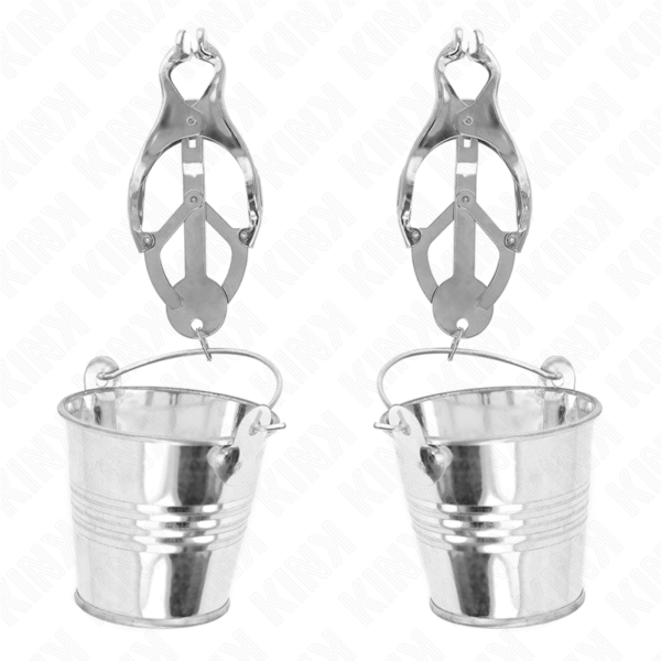 KINK – PINZAS PARA PEZONES ESTILO JAPONÉS CON CUBOS PLATEADO