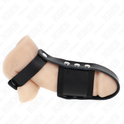 KINK – ANILLO JAULA PENE CUERO CON CORREA DIVISORIA DE BOLAS RECUBIERTO AJUSTABLE