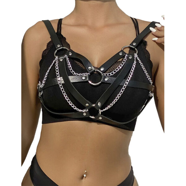 SUBBLIME – 953713 CINTURÓN DE BONDAGE PUNK HEBILLA METAL NEGRO TALLA ÚNICA
