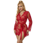 SUBBLIME – 953775 CAMISÓN DE ENCAJE + TANGA ROJO S/M