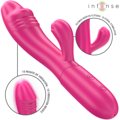 INTENSE – IVY VIBRADOR FLEXIBLE 10 VIBRACIONES CON LENGUA ESTIMULADORA ROSA