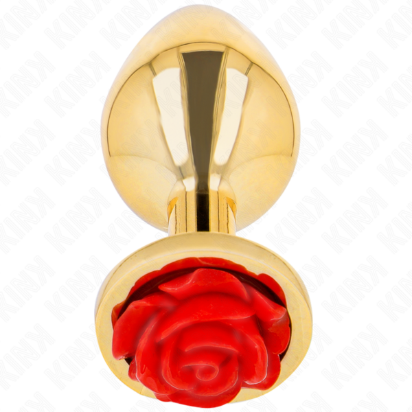 KINK – PLUG ANAL DORADO ROSA ROJA TALLA S