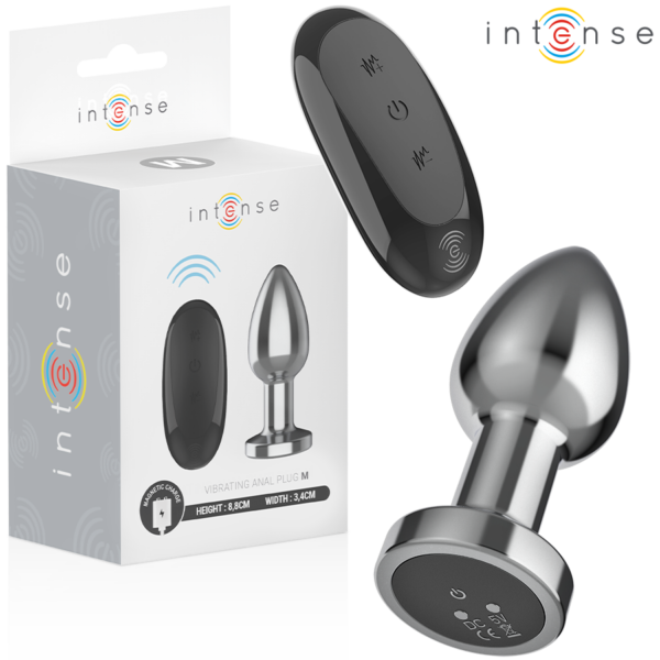 INTENSE – PLUG ANAL 10 VIBRACIONES METAL CON CONTROL REMOTO M