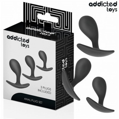 ADDICTED TOYS – SET DE 3 PLUG ANAL SILICONA MODELO 3