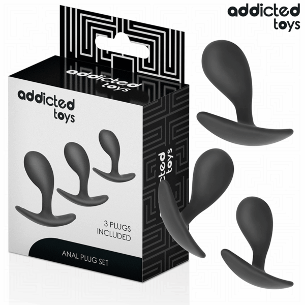 ADDICTED TOYS – SET DE 3 PLUG ANAL SILICONA MODELO 3