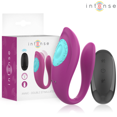 INTENSE – ANNIE ESTIMULADOR & VIBRADOR FORMA DE U MORADO CONTROL REMOTO