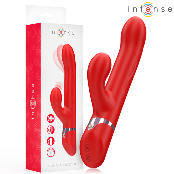 INTENSE – LELE VIBRADOR MULTIFUNCIÓN ROTATORIO & OSCILACIÓN & ESTIMULACIÓN ROJO