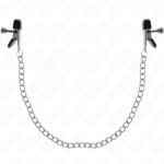 KINK – PINZAS PARA PEZONES PLANAS NEGRO CON CADENA PLATEADO 34 CM