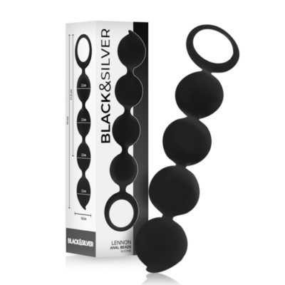 BLACK&SILVER – LENNON ROSARIO ANAL 4 ESFERAS SILICONA 15 CM