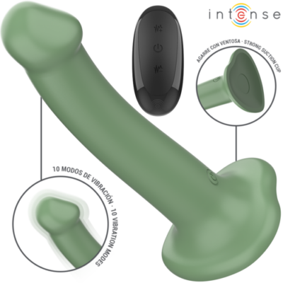 INTENSE – BECCA VIBRADOR CON VENTOSA 10 VIBRACIONES VERDE CONTROL REMOTO
