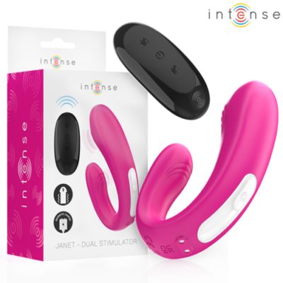 INTENSE – JANET ESTIMULADOR Y VIBRADOR DUAL EN FORMA DE U CON CONTROL REMOTO ROSA