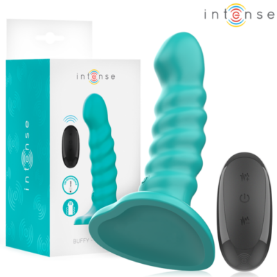 INTENSE – BUFFY VIBRADOR TALLA S DISEÑO EN ESPIRAL 10 VIBRACIONES AZUL CONTROL REMOTO